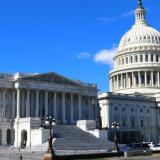 Capitol dome against blue sky